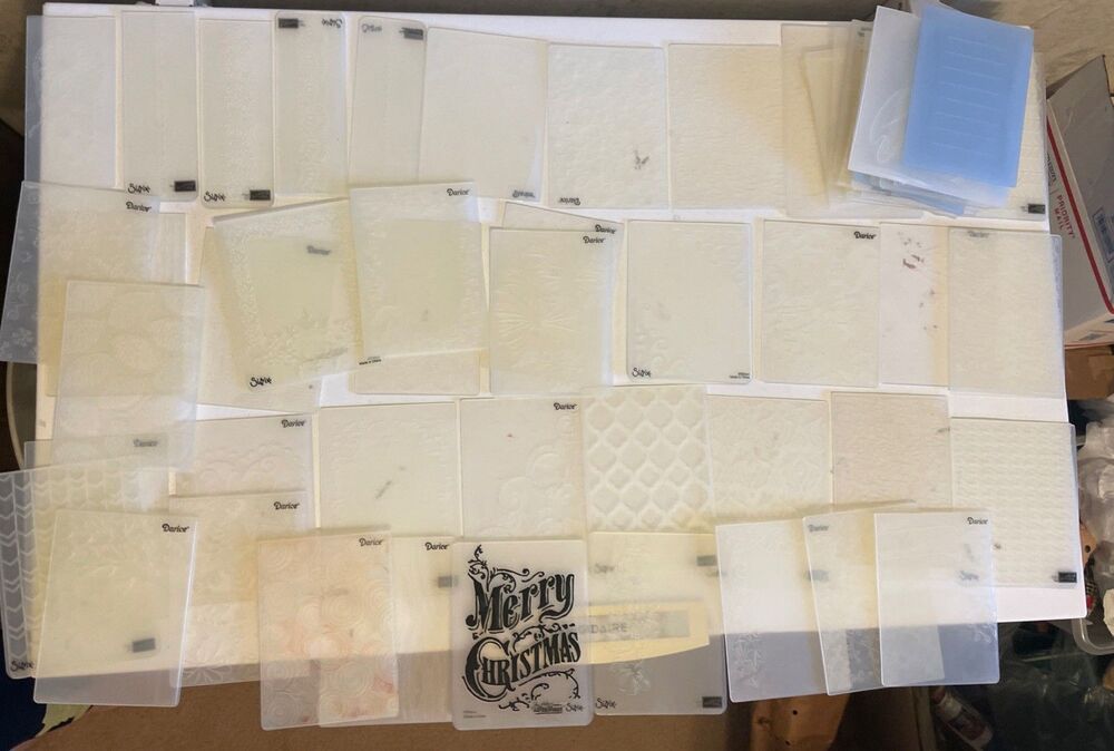 Embossing Folders Craft LOT of 57 Darice Sizzix MIXED PATTERNS LOOK!!